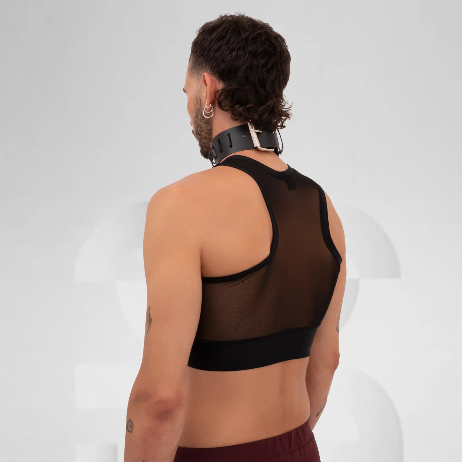 Black Mesh Crop Tank Top - Image 6