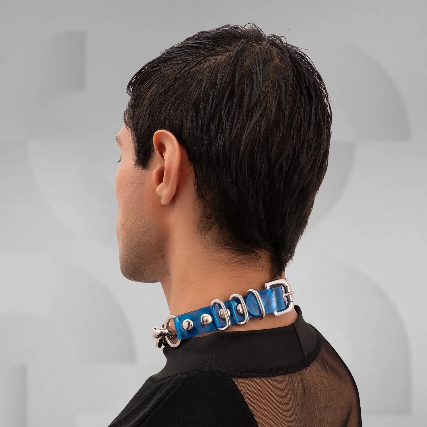 Blue Chain PVC Choker - Image 3