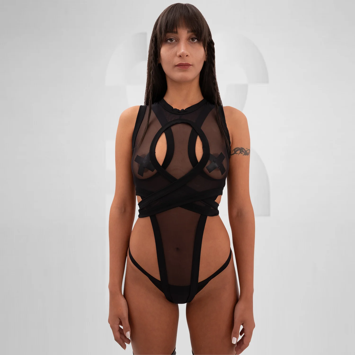 Bound Gender-Neutral Mesh Bodysuit - Image 4