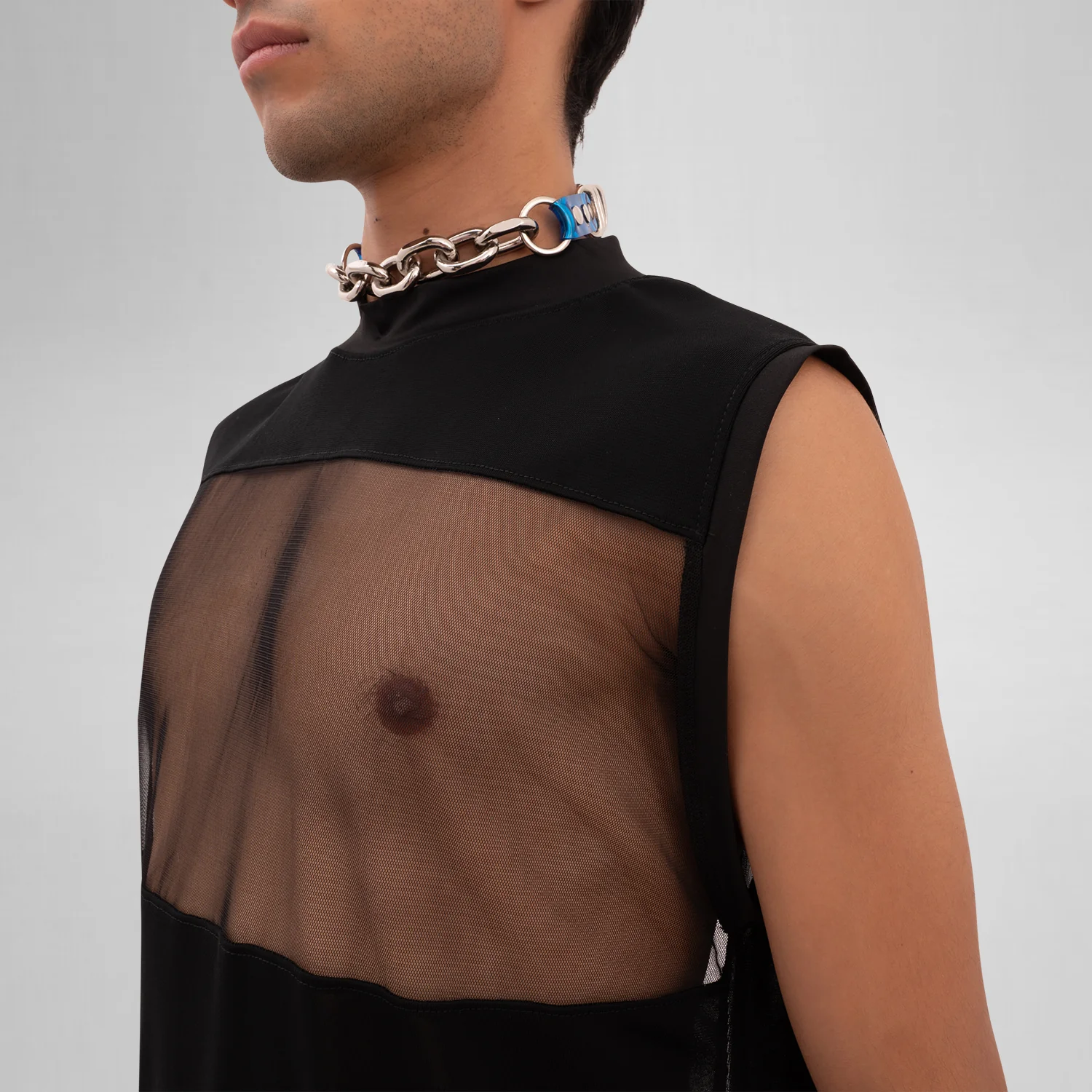 Geometric Mesh Cut Out Tank Top - Image 3