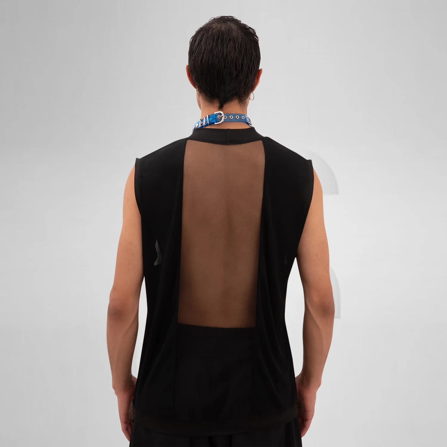 Geometric Mesh Cut Out Tank Top - Image 4