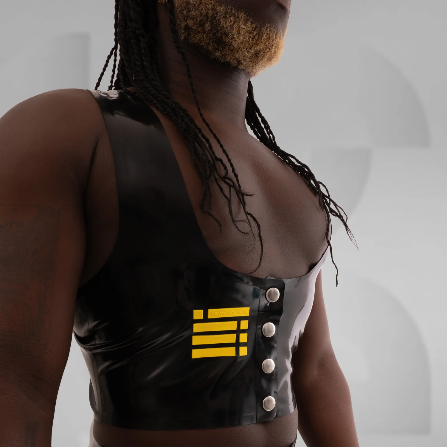 Latex Cropped Muscle Shirt - Image 3