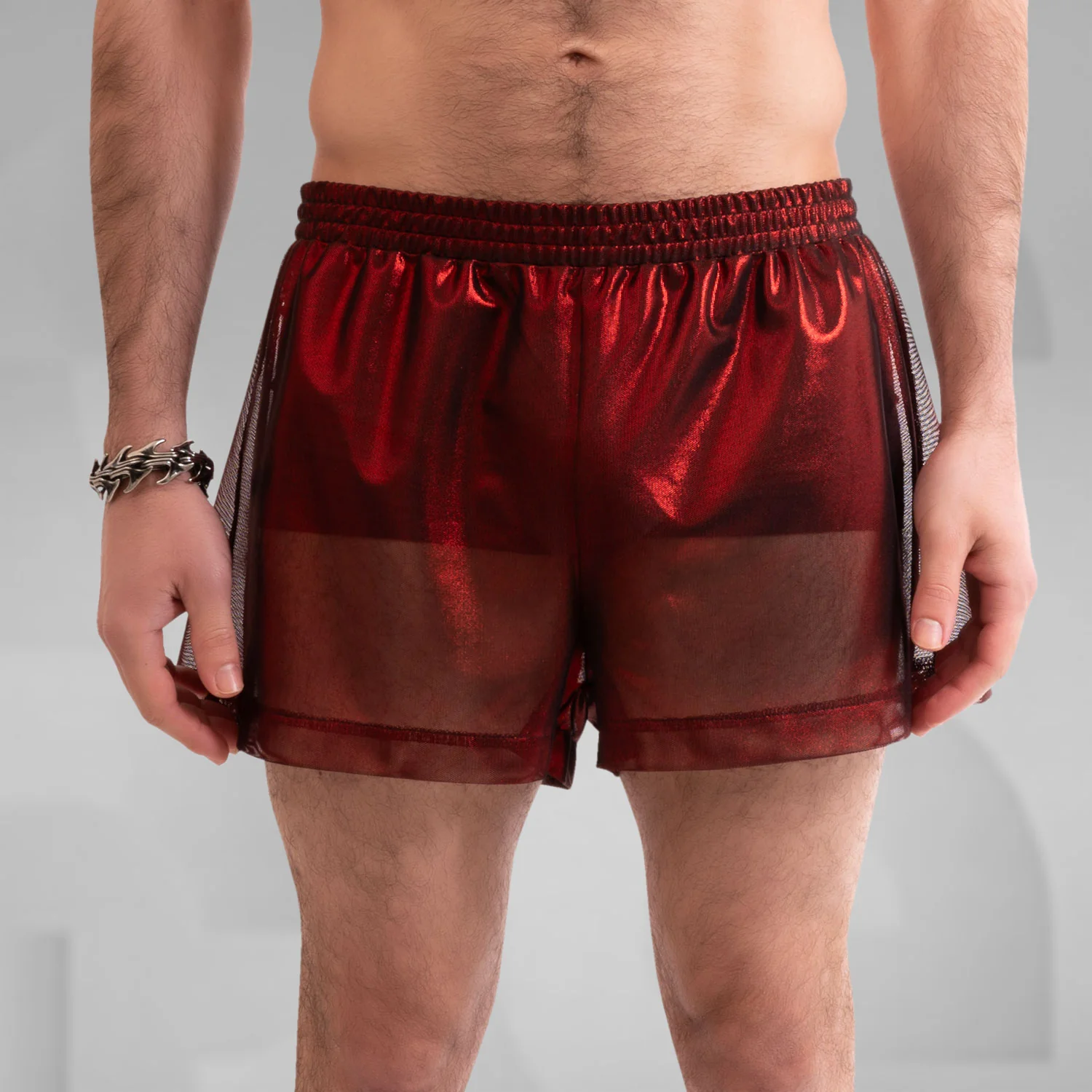 Metallic Mesh Shorts - Image 5