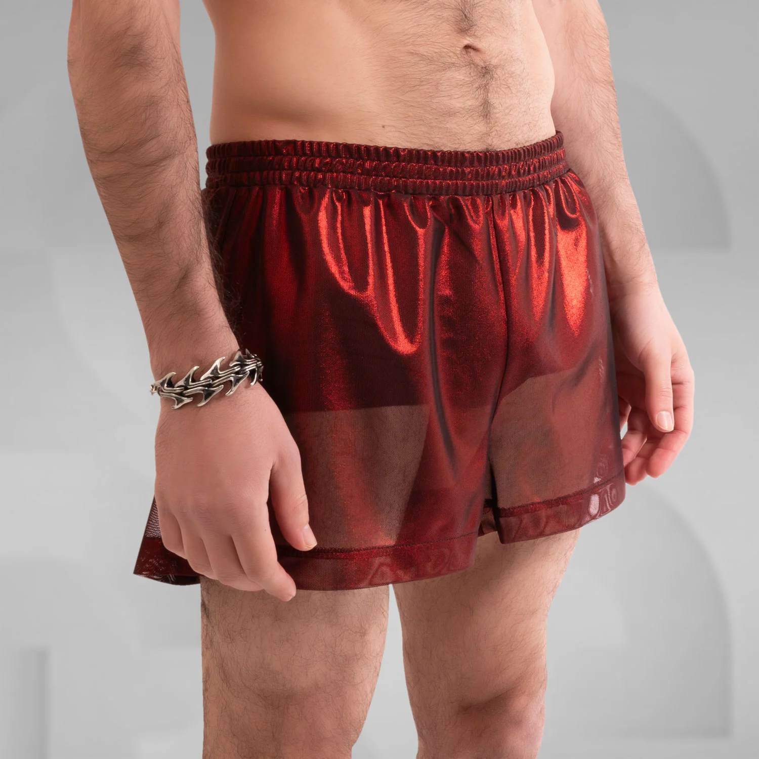 Metallic Mesh Shorts - Image 7