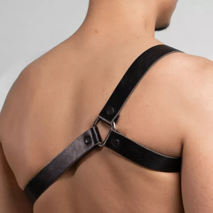 Minimalist Black Leather Shoulder Harness - Image 4