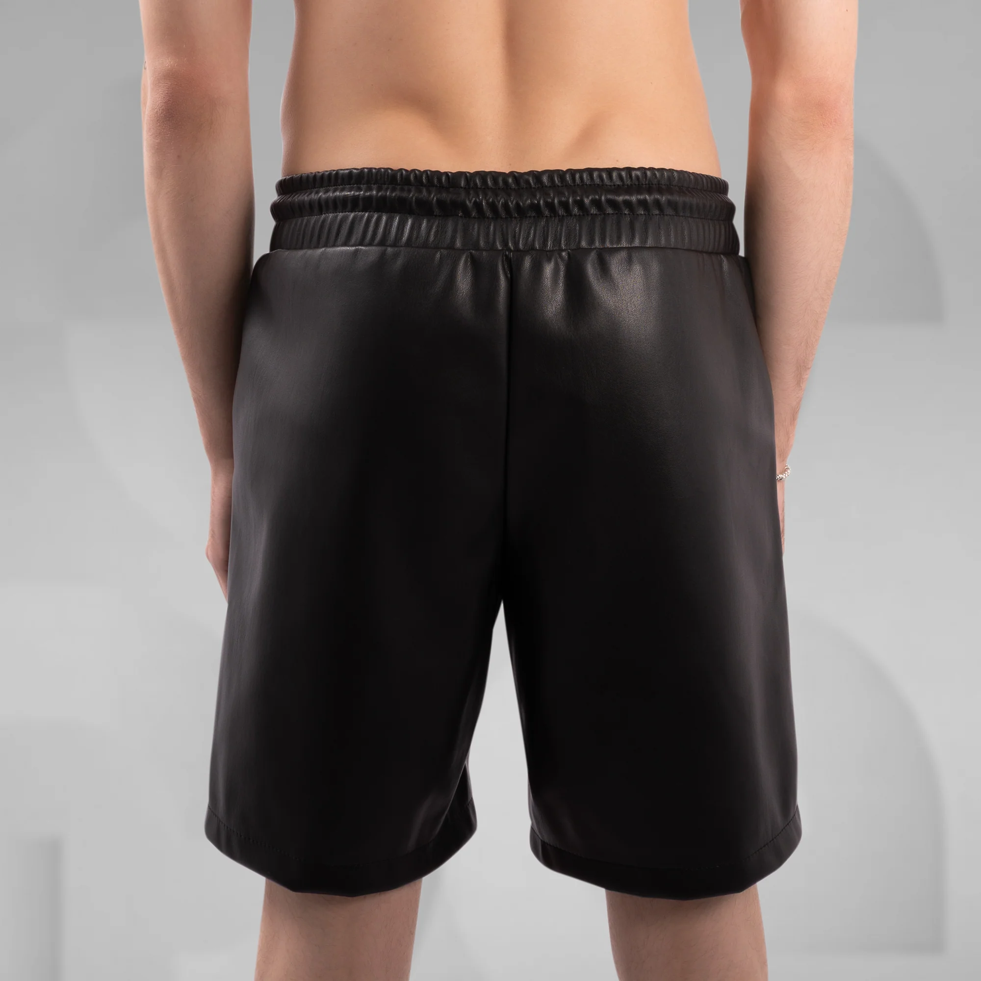 Minimalistic Faux Leather Shorts - Image 4