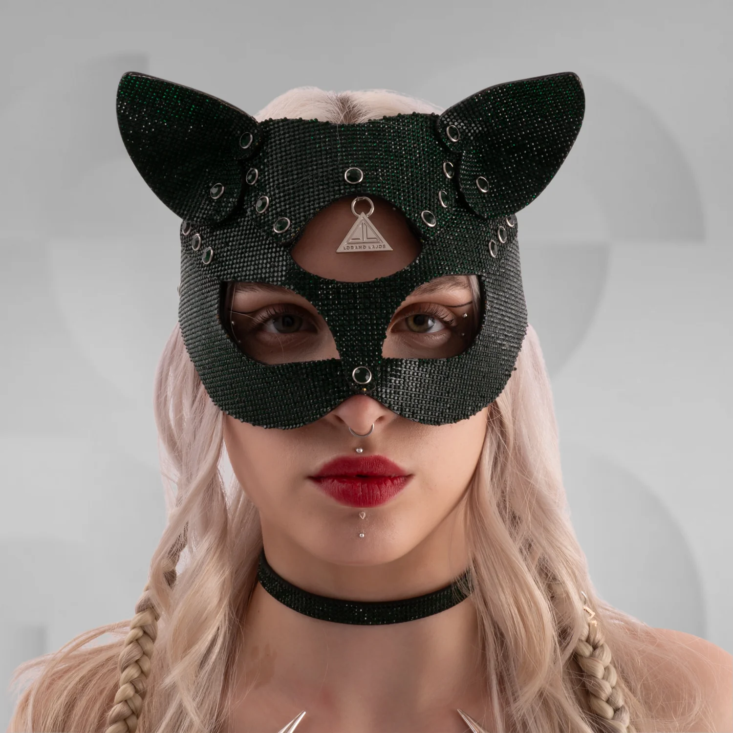 Rhinestones Playful Kitty Mask - Image 3