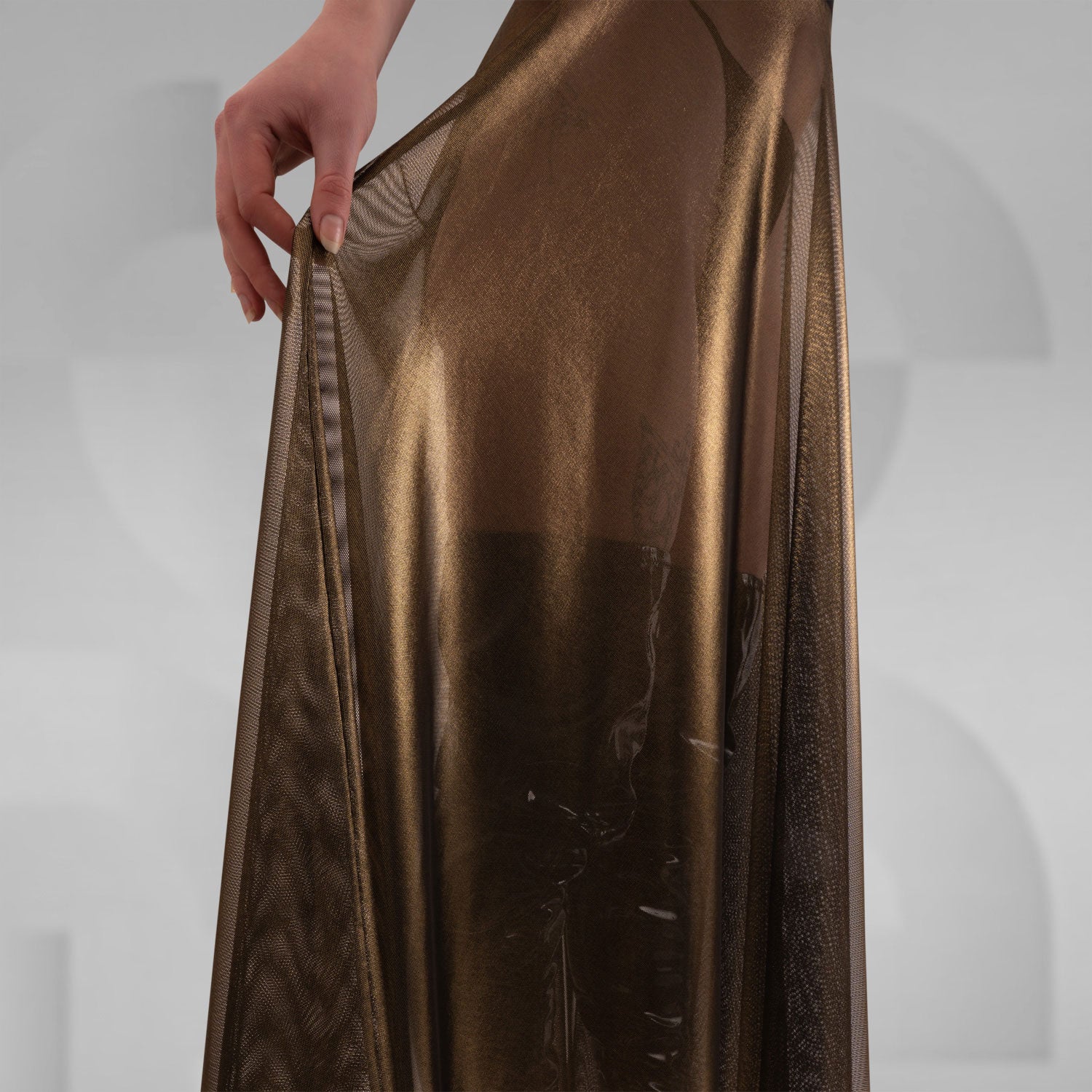 Sheer Metallic A-Line Maxi Skirt - Image 5