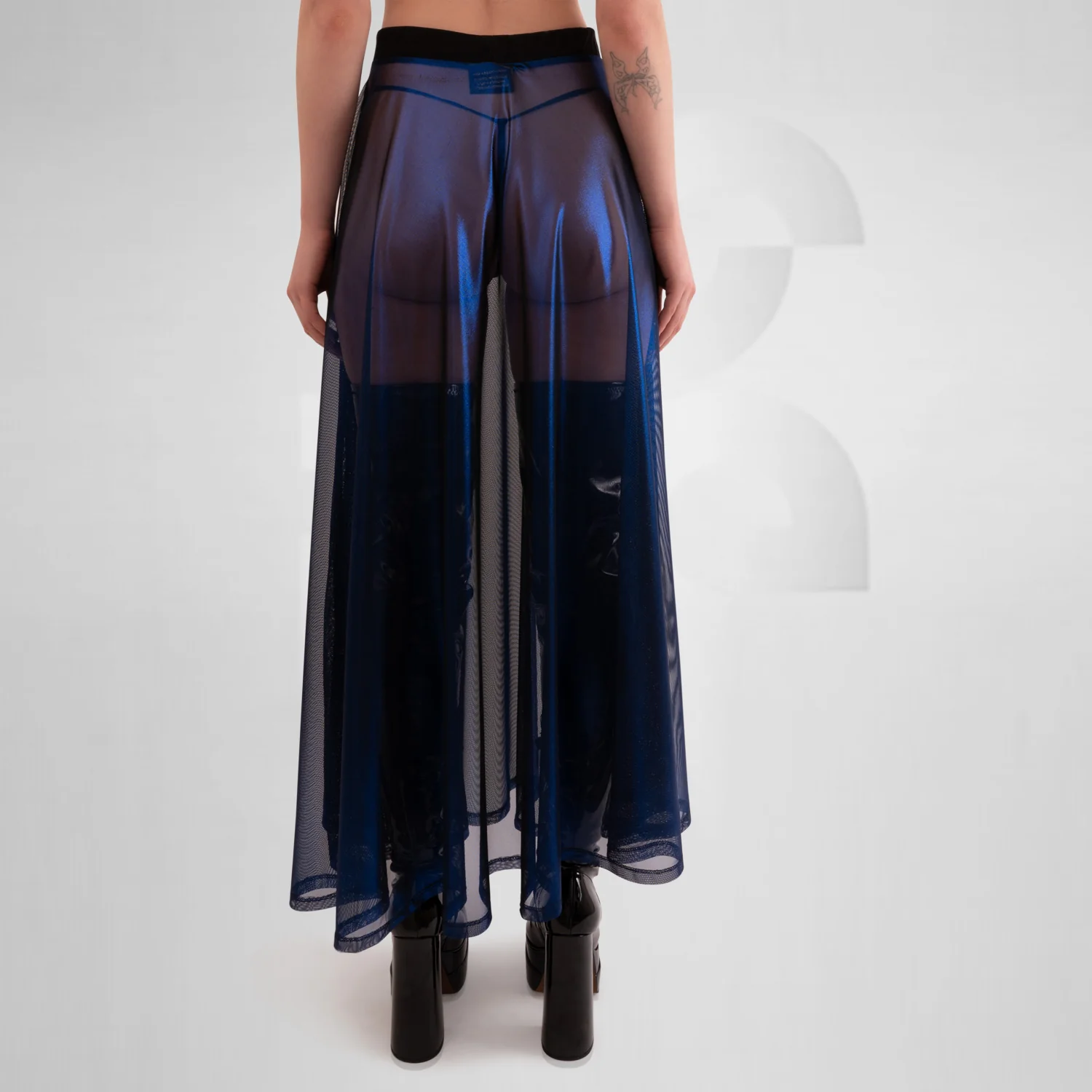 Sheer Metallic A-Line Maxi Skirt - Image 7