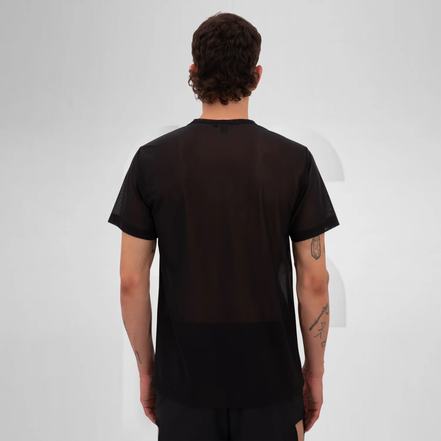 Basic Mesh T-Shirt Black - Image 4