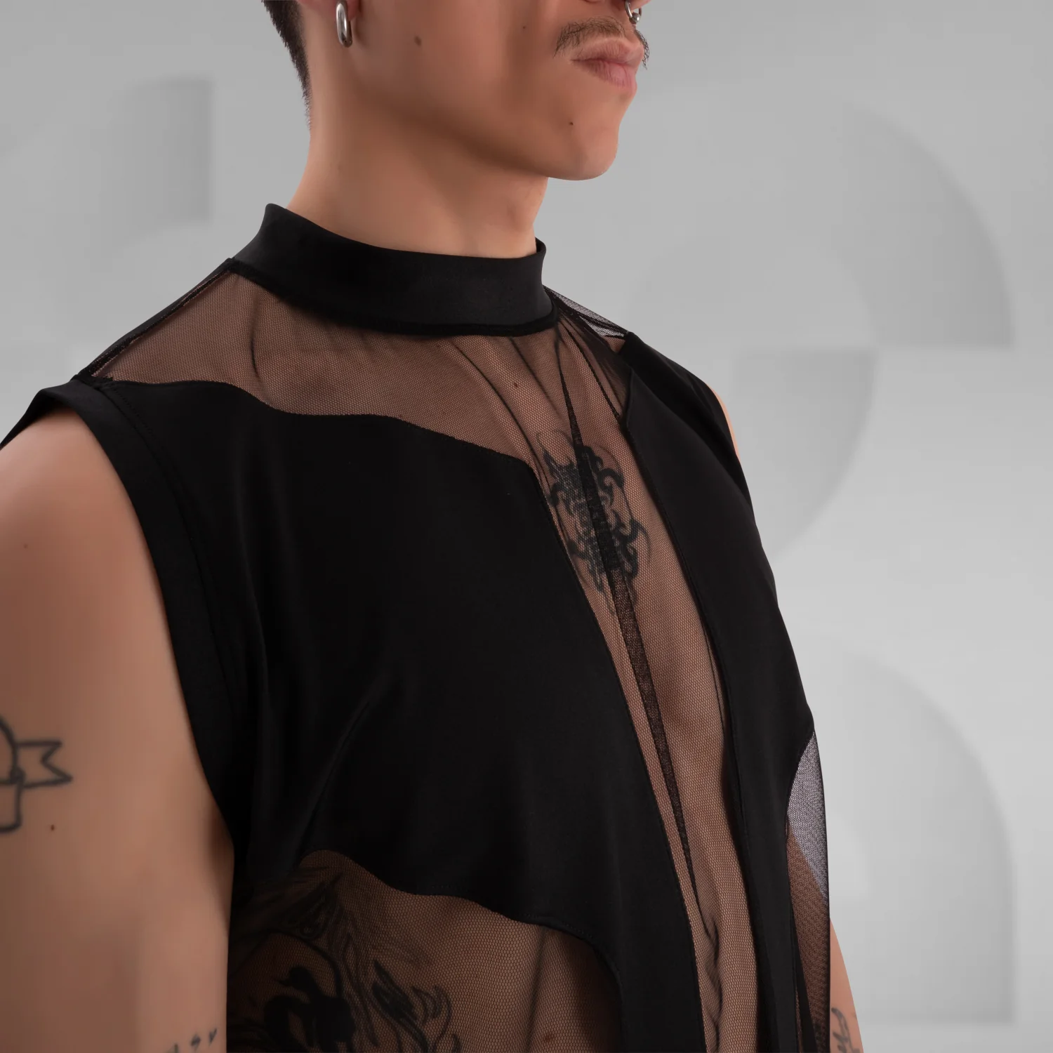 Transparent Mesh Kinky Tank Top - Image 3