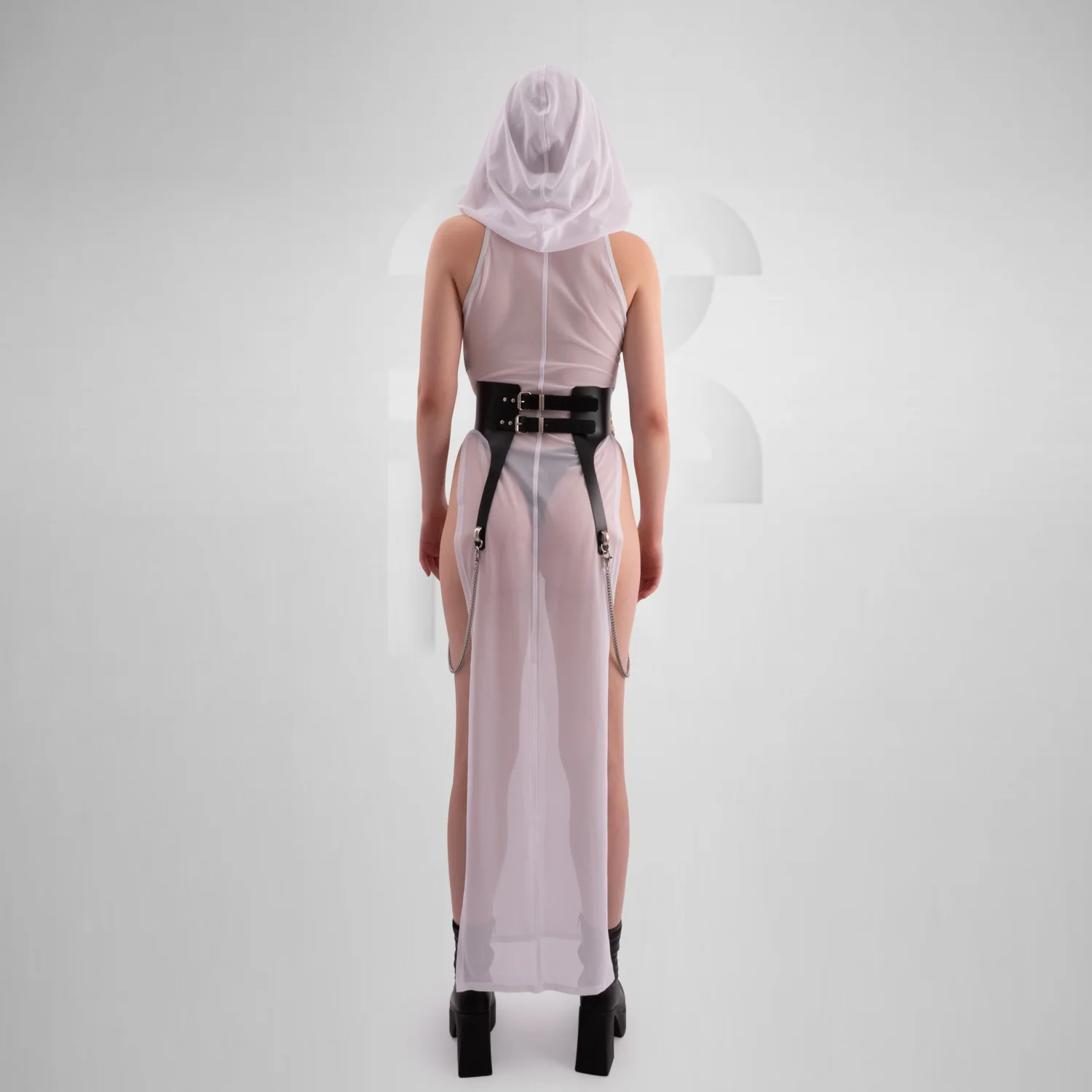 Unisex Avantgarde Mesh Dress with Slits - Image 6