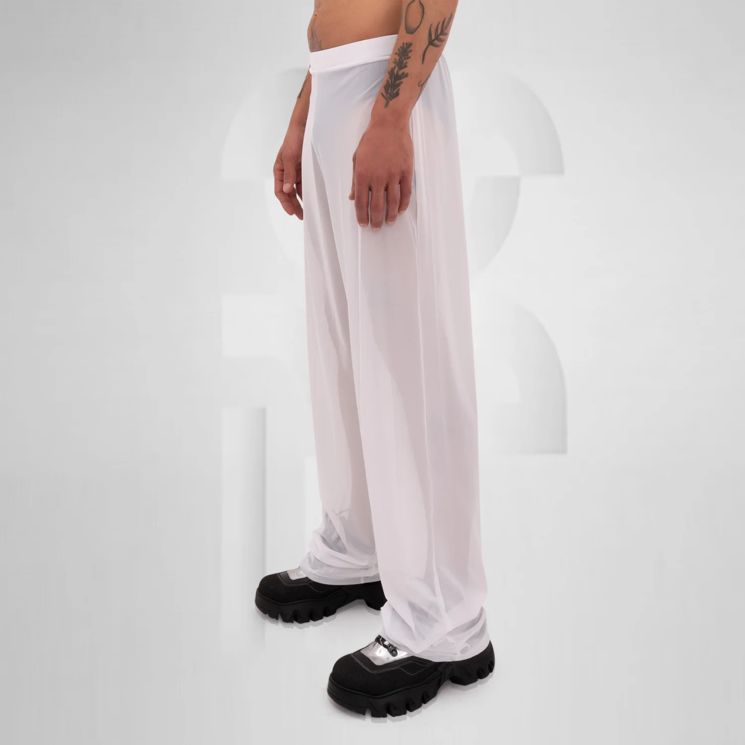 Unisex Mesh Trousers White - Image 4