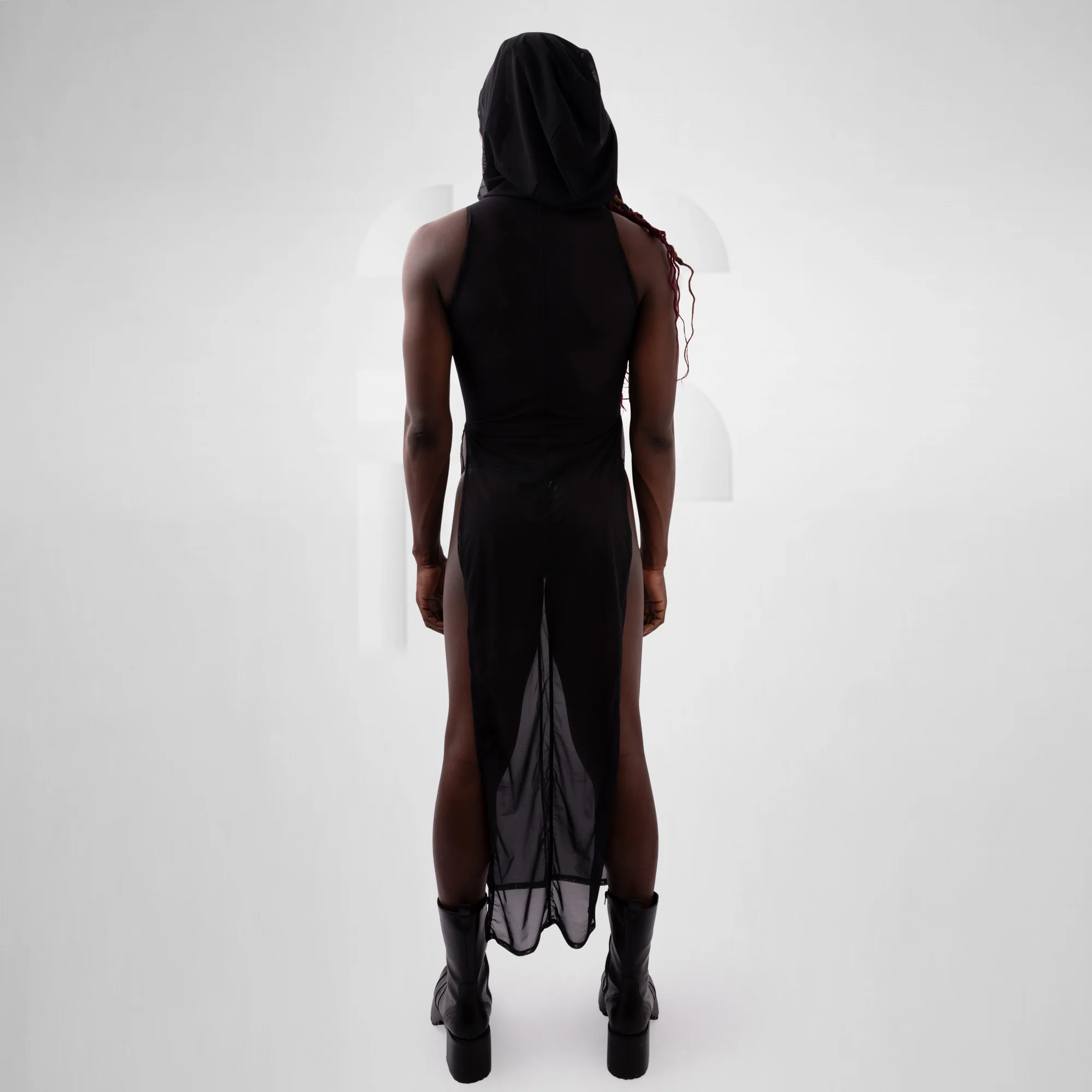 Unisex Witchy Mesh Dress with Slits - Image 9